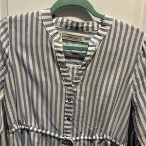 Abercrombie Fitch women mini shirt dress in blue stripes size S